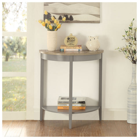 Urban Designs Half Moon Console Table With Gray Base