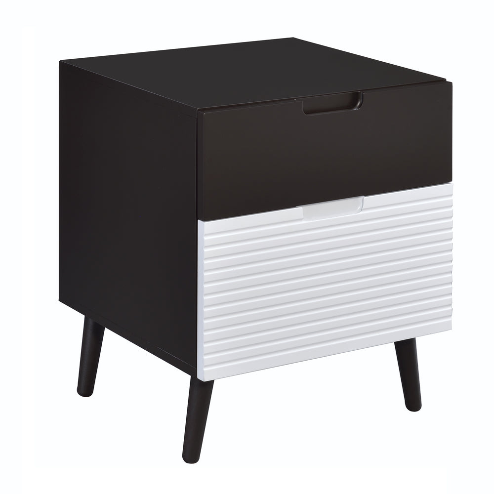 Urban Designs Two-Tone 2-Drawer Nightstand - Espresso & White