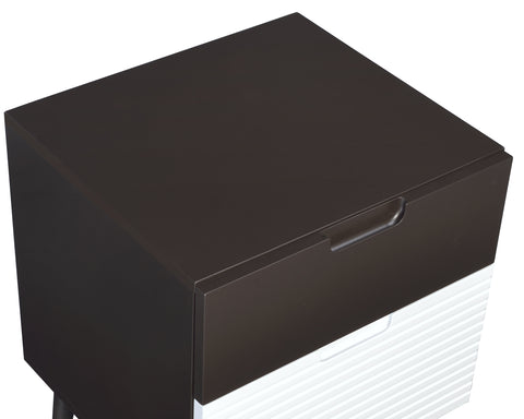 Urban Designs Two-Tone 2-Drawer Nightstand - Espresso & White
