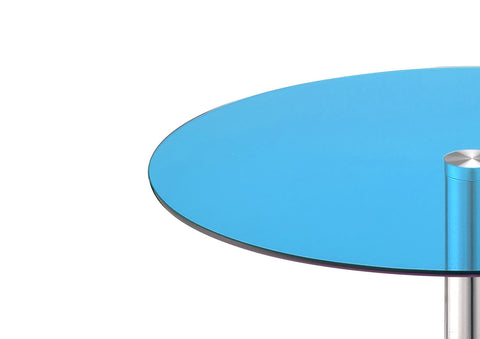 Urban Designs Samantha Chrome Accent Side Table - Blue Glass
