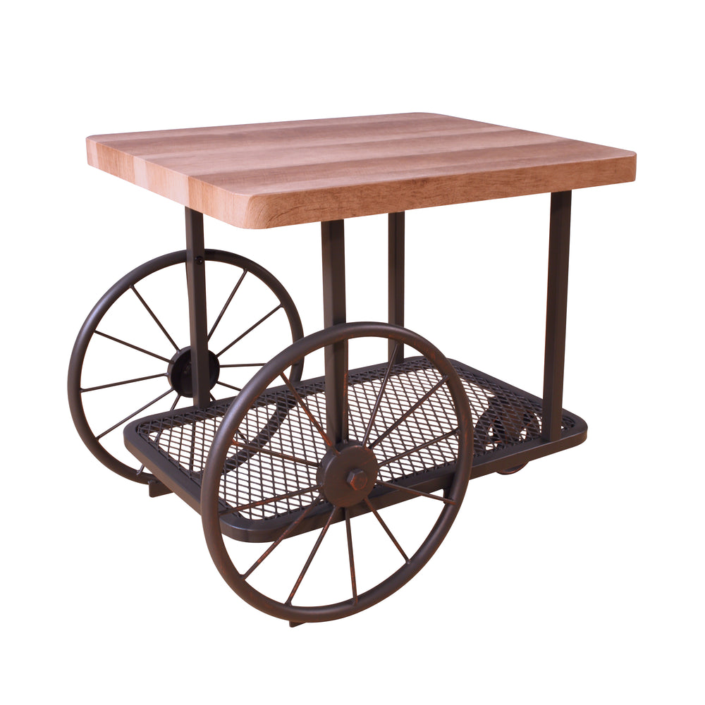 Urban Designs Rolling End Table - Oak with Antique Gray