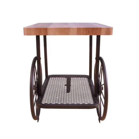 Urban Designs Rolling End Table - Oak with Antique Gray