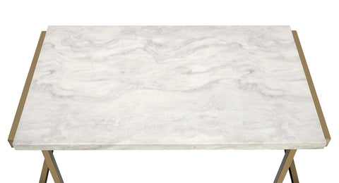 Urban Designs Conella End Table with Faux Marble Top