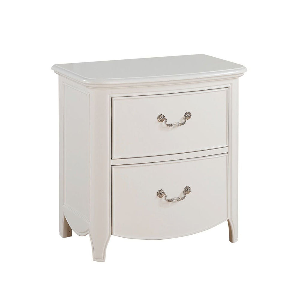 Urban Designs Classical Wooden 2-Drawer Nightstand - White