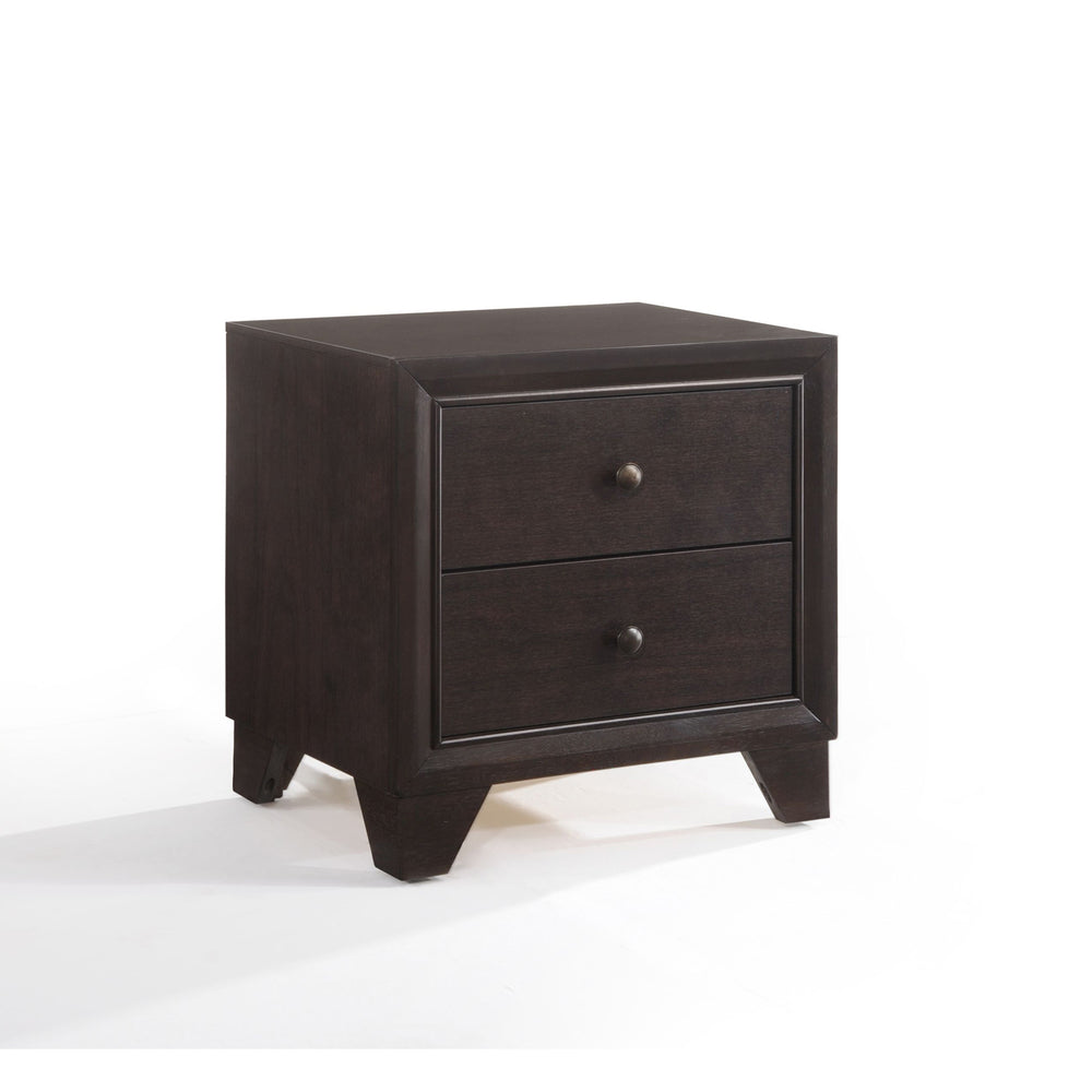 Urban Designs 2-Drawer Wooden Nightstand - Espresso Brown