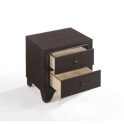 Urban Designs 2-Drawer Wooden Nightstand - Espresso Brown