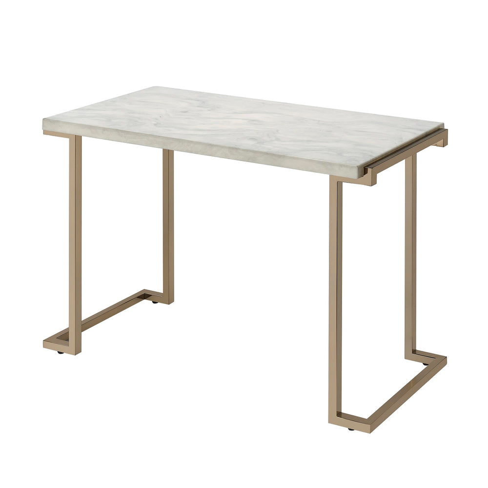 Urban Designs 44" L Faux Marble And Metal Sofa Table