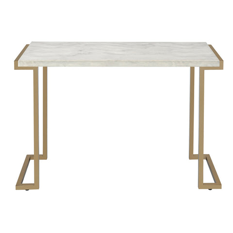 Urban Designs 44" L Faux Marble And Metal Sofa Table