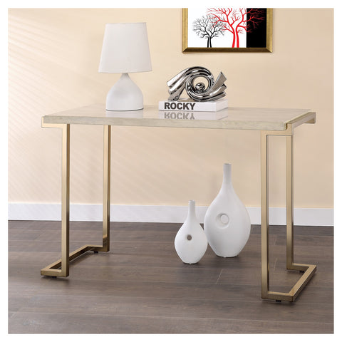 Urban Designs 44" L Faux Marble And Metal Sofa Table