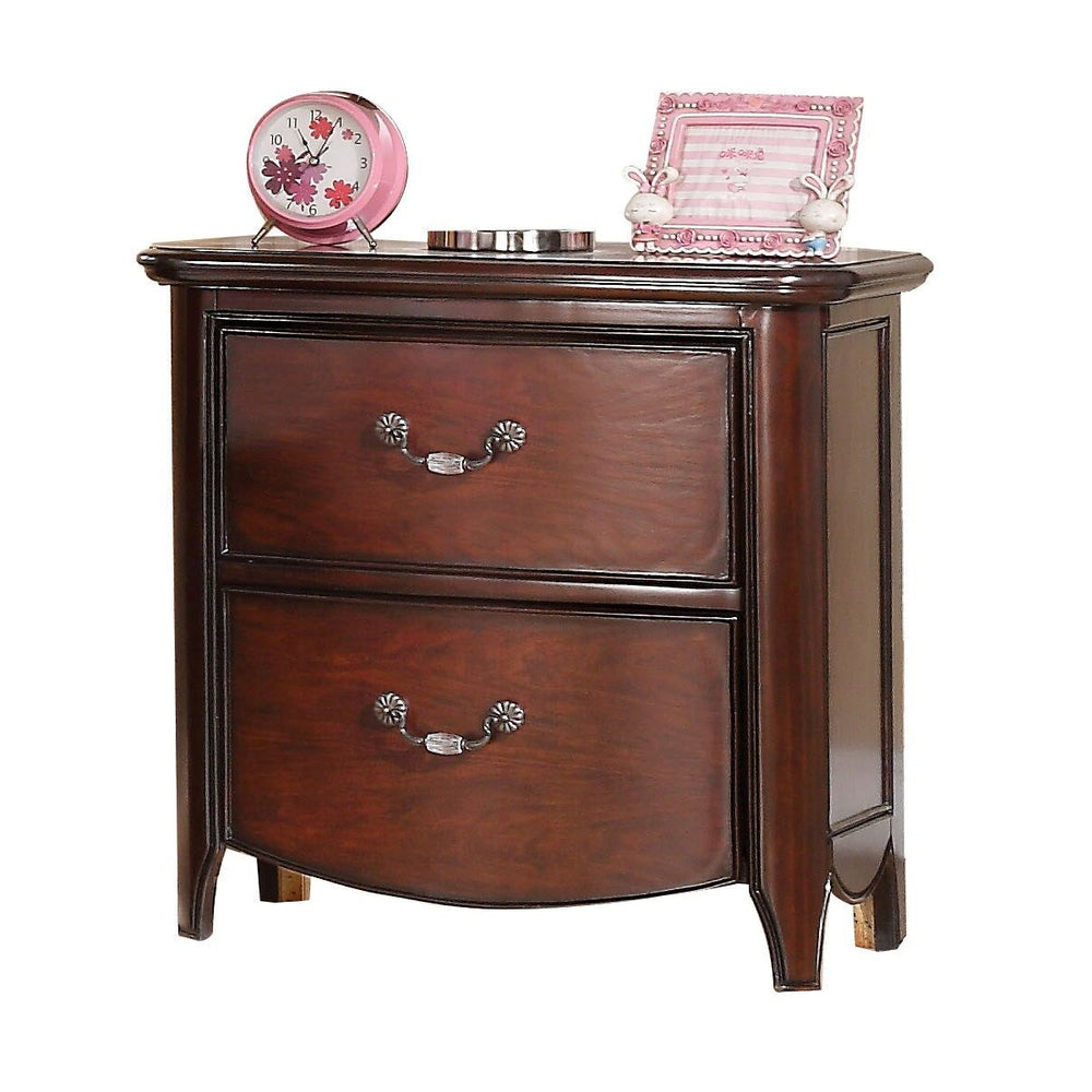 Urban Designs Classical Wooden 2-Drawer Nightstand - Cherry