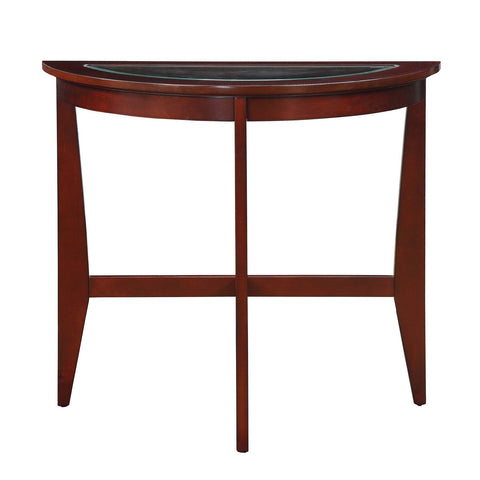 Urban Designs Half Moon Console Table With Glass Top - Espresso
