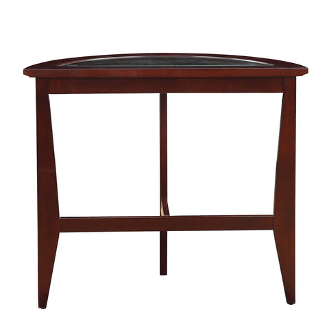 Urban Designs Half Moon Console Table With Glass Top - Espresso