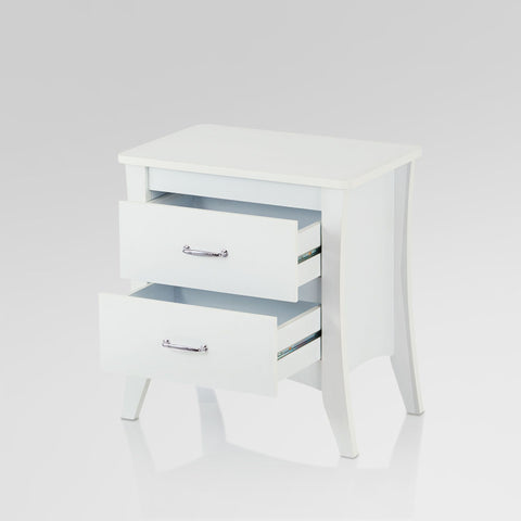 Urban Designs 25" 2-Drawer Nightstand Table - White