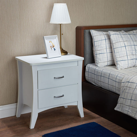 Urban Designs 25" 2-Drawer Nightstand Table - White