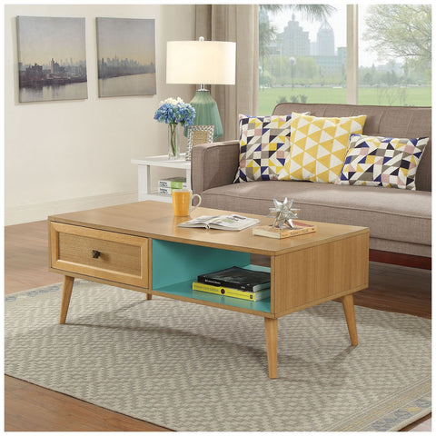 Urban Designs Delightful 47" L Coffee Table - Natural