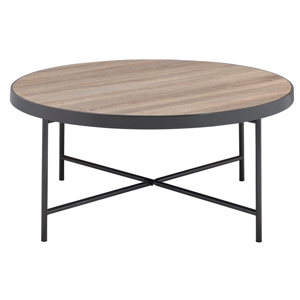 Urban Designs Weathered Gray Oak Round Coffee Table