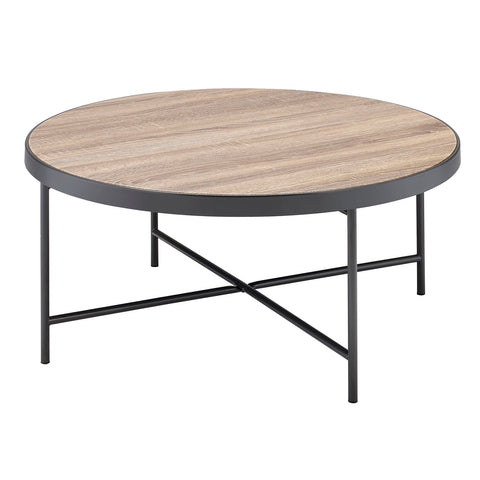 Urban Designs Weathered Gray Oak Round Coffee Table