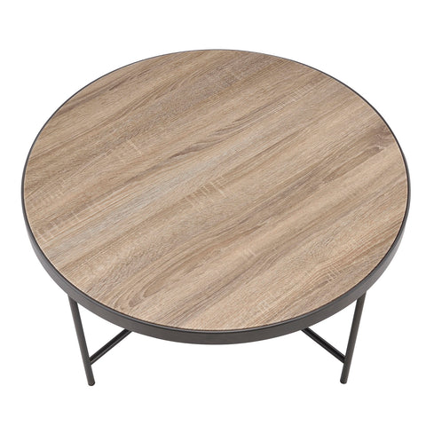 Urban Designs Weathered Gray Oak Round Coffee Table