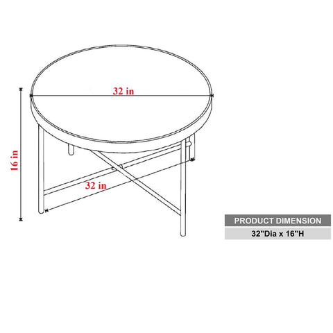 Urban Designs Weathered Gray Oak Round Coffee Table