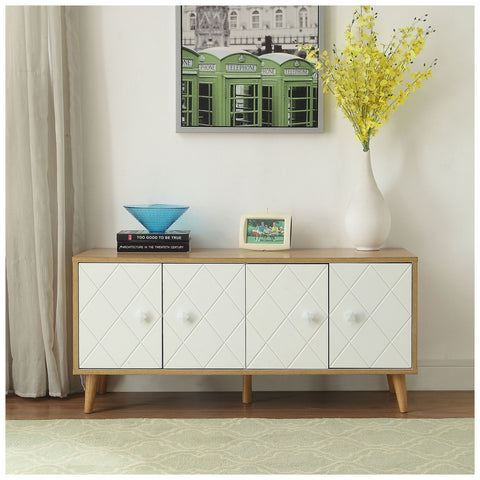 Urban Designs Diamond Console Table - Natural and White