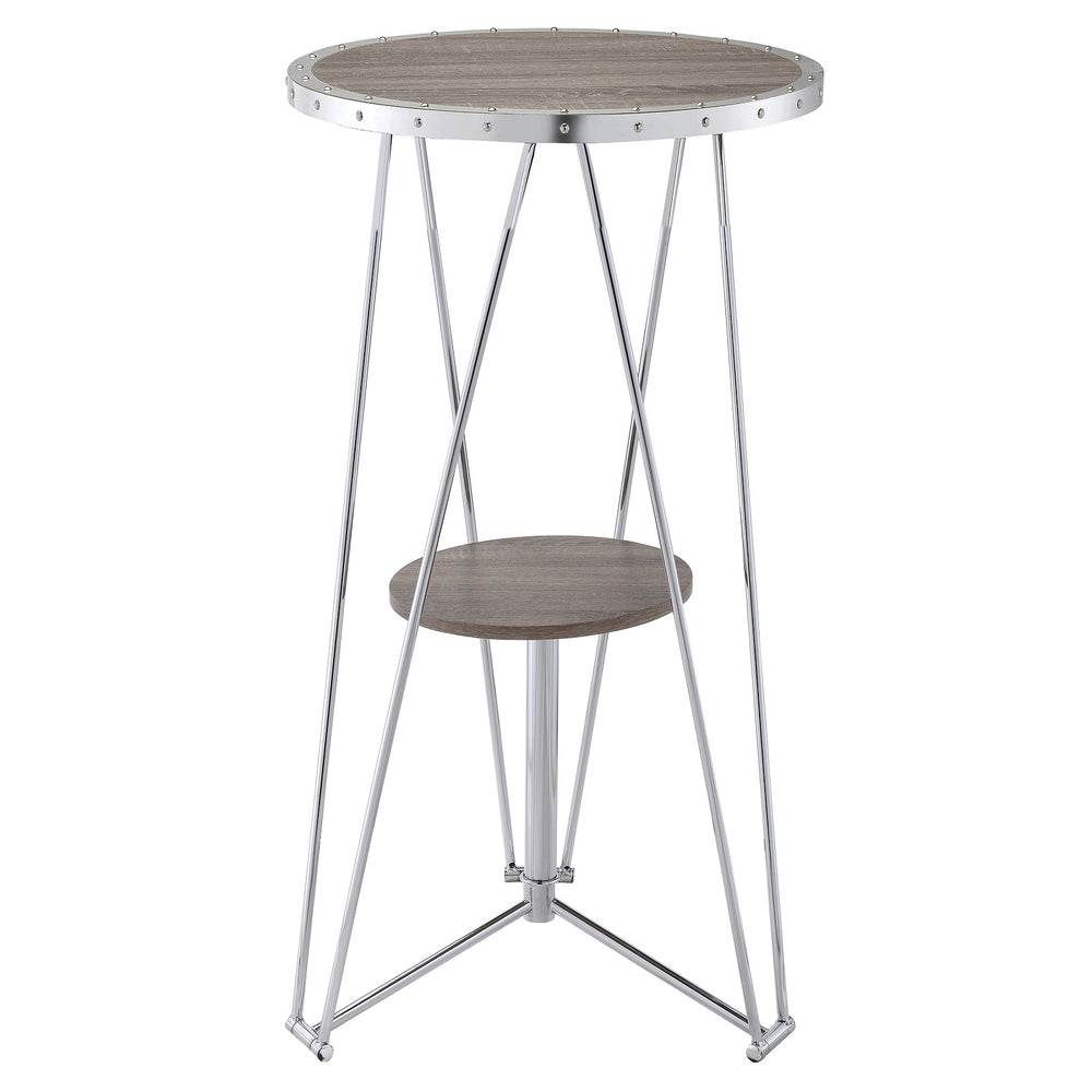 Urban Designs 41" H Oak And Chrome Finish Bar Table