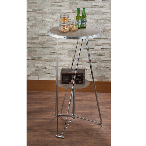 Urban Designs 41" H Oak And Chrome Finish Bar Table