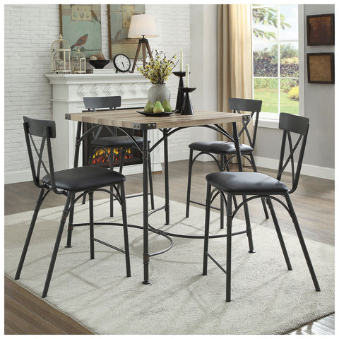Urban Designs 36" H Metal And Solid Wood Counter Height Table