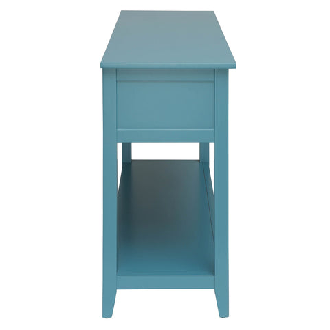 Urban Designs Console Table With Two Basket-like Front Drawers - Teal