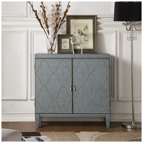 Urban Designs Nailhead Pattern Console Table - Antique Blue