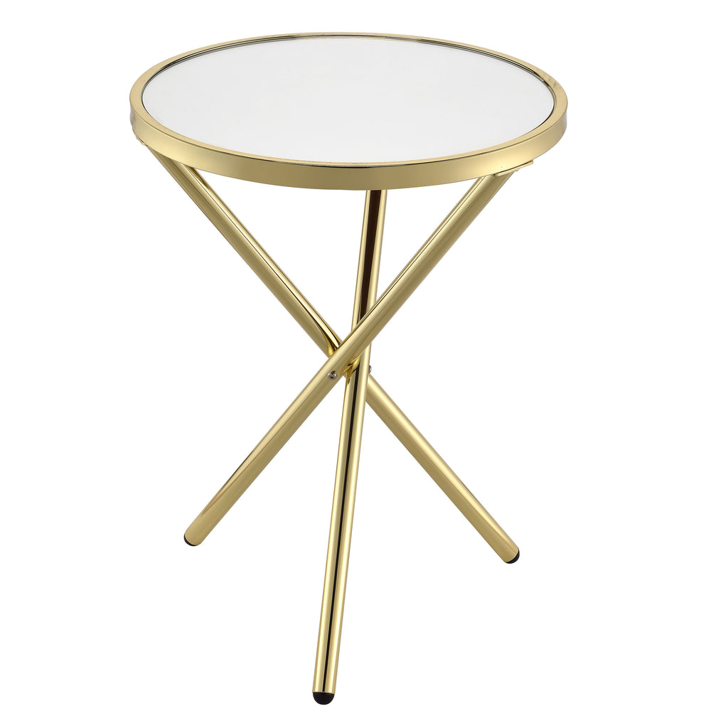 Urban Designs Halo Accent Side Table - Mirror and Gold