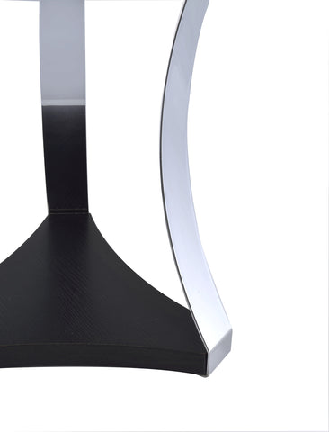 Urban Designs Chela End Table - Black Glass with Chrome