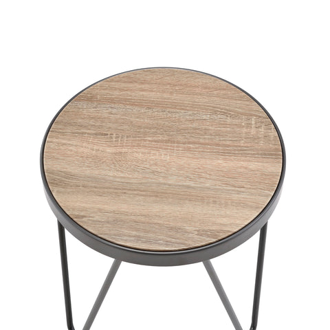 Urban Designs Industrial Flare End Table - Weathered Gray Oak