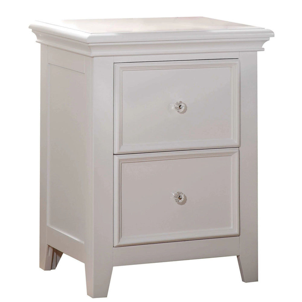 Urban Designs 27-Inch 2-Drawer Wooden Nightstand - White