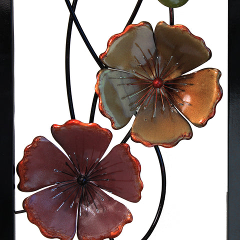 Urban Designs Spring Flowers Metal Art Wall Panel Decor - Set of 2