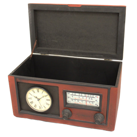 Vintage Radio Replica Storage Box and Working Clock