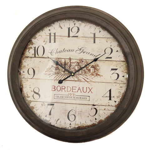 Urban Designs Chateau Grand Weathered Vintage Classic Wall Clock