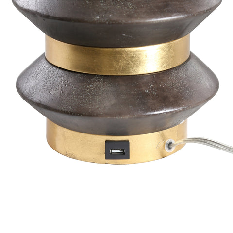 Urban Designs Moira 31" Table Lamp with USB Port - Stacked Brass