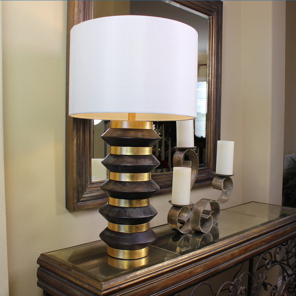 Urban Designs Moira 31" Table Lamp with USB Port - Stacked Brass