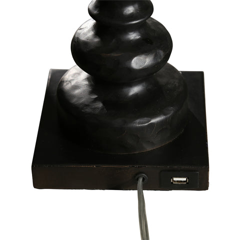 Urban Designs Reuben 2-Light 31" Candlestick Table Lamp with USB Port - Bronze