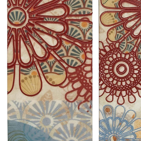 Flower Burst Embroidery Canvas 2-Piece Wall Art Decor