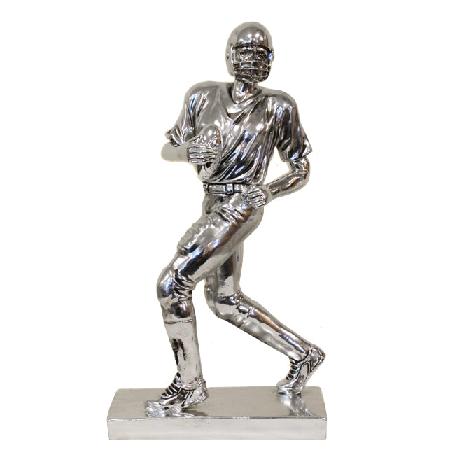 12" Pro Football Player Running Quaterback Polyresin Sculpture - Mirror Finish
