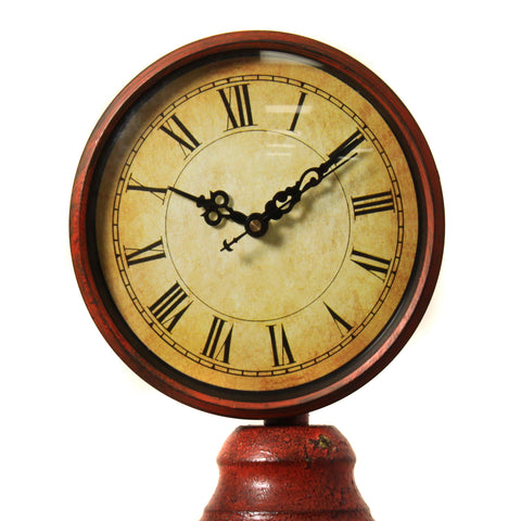Weathered Handcrafted Retro Gas Pump Decorative Clock