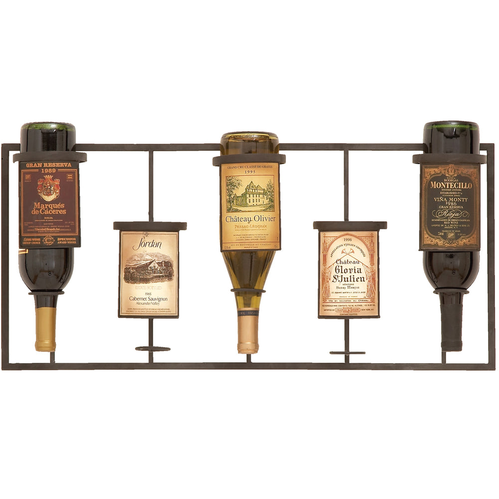 Urban Designs Vineyard Selections Wall Mounted Wine Rack - 5 Bottle Display