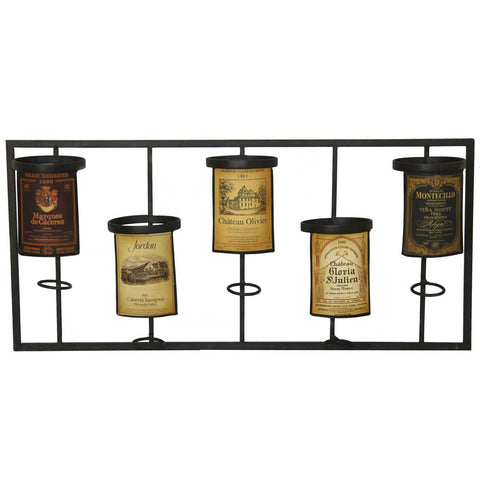 Urban Designs Vineyard Selections Wall Mounted Wine Rack - 5 Bottle Display
