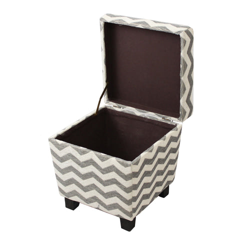 Urban Designs Square Chevron Fabric Storage Trunk Ottoman - Set of 2