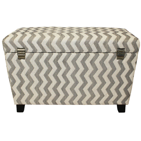 Urban Designs Chevron Fabric Storage Trunk Ottoman - Set of 2