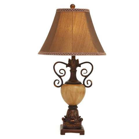 Urban Designs Copper Ornate 32-Inch Polystone Table Lamp - Set of 2