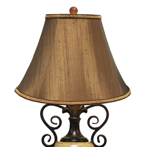 Urban Designs Copper Ornate 32-Inch Polystone Table Lamp - Set of 2