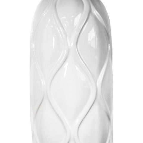 Urban Designs White Waved Ceramic 26" Table Lamp with Shade - Set of 2