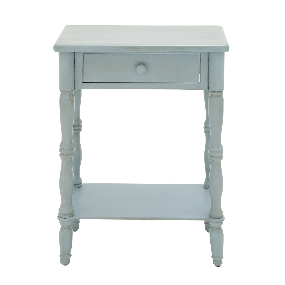 Urban Designs Laurie 31" Weathered Wooden Nightstand with Drawer - Baby Blue